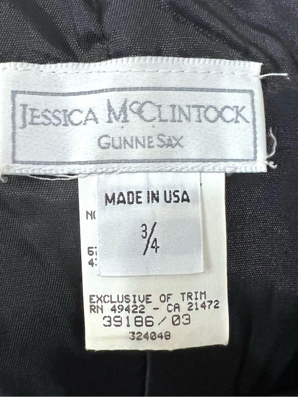 Jessica McClintock Black One-Shoulder Dress with White Lace Appliqué - Picture 8 of 10